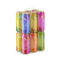 Set of colorful energy drink cans on a white background (12-Pack)