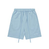 Light blue shorts with drawstring on a white background (Blue)