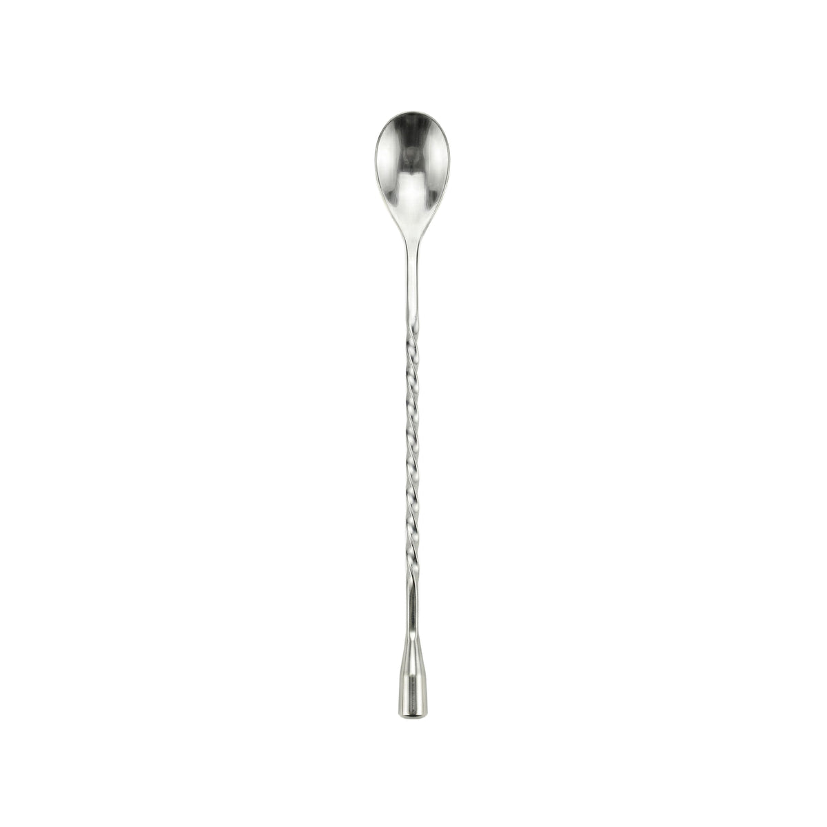 Stainless steel cocktail spoon on a white background (Silver)