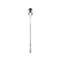 Stainless steel cocktail spoon on a white background (Silver)