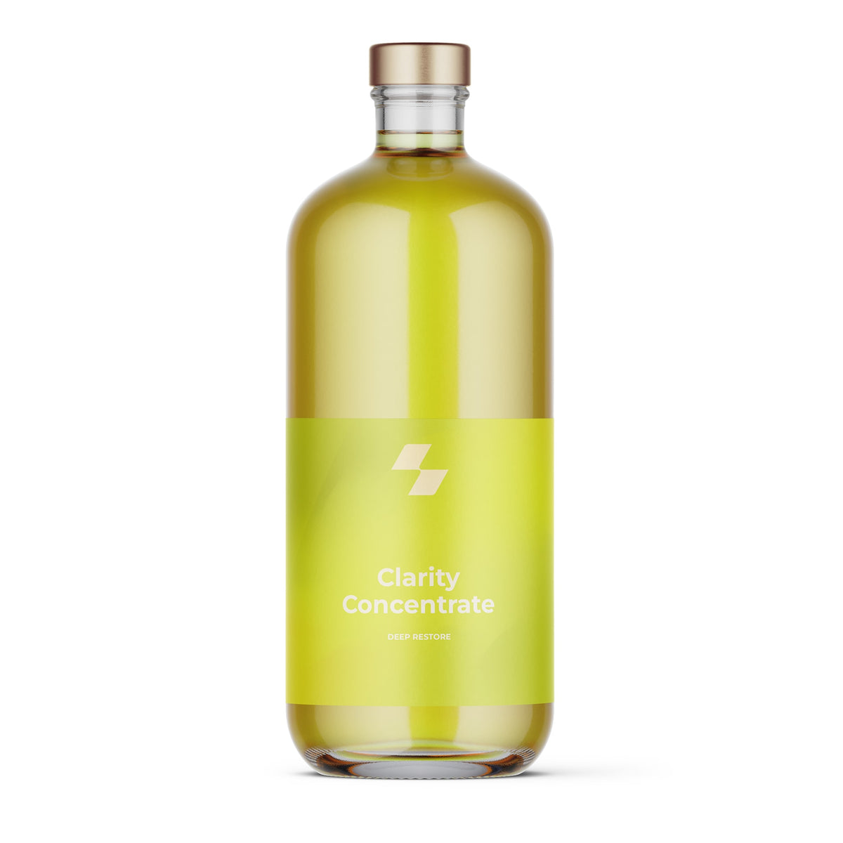 Bottle of 'Clarity Concentrate' with a yellow label on a white background (33.8 oz / 1 L)