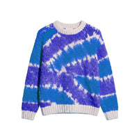 Tie-dye sweater with blue and white pattern on a white background (Blue)