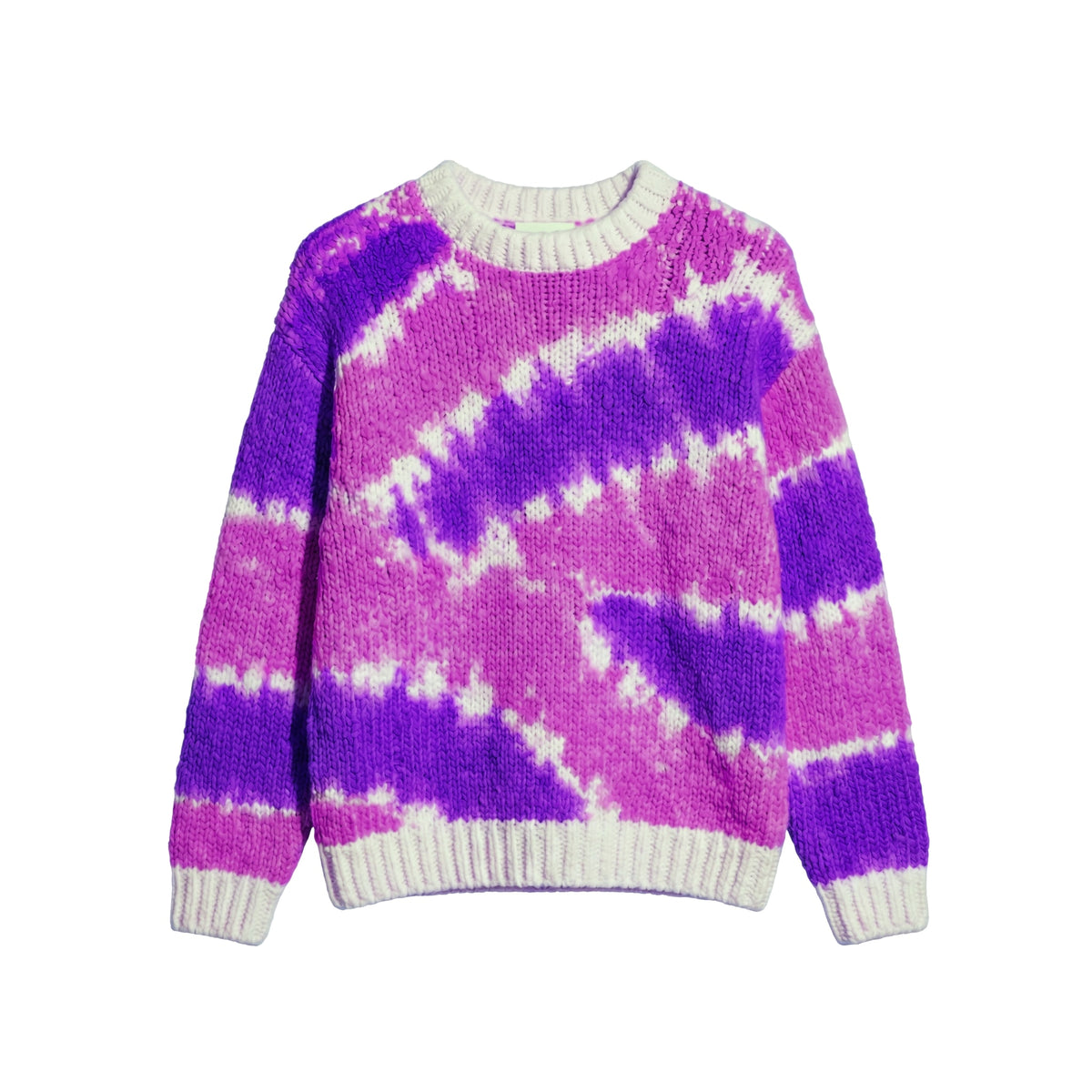 Tie-dye sweater with purple and white pattern on a white background (Violet)