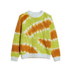 Tie-dye sweater with orange and green pattern on a white background (Yellow)