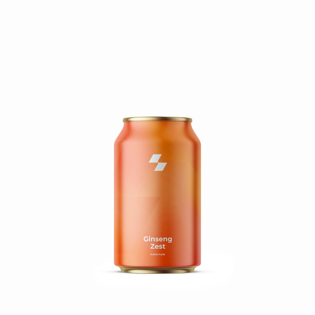 Orange can of 'Ginseng Zest' on a white background (12 oz / 330 ml)
