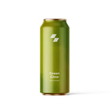 Green can labeled 'Green Glow' on a white background (16 oz / 500 ml)