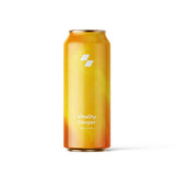 Orange can of 'Vitality Ginger' on a white background (16 oz / 500 ml)